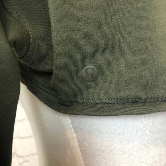 Lululemon LA Super Crop Mock Neck Turtleneck Long Sleeve Dark Olive - Picture 5 of 5